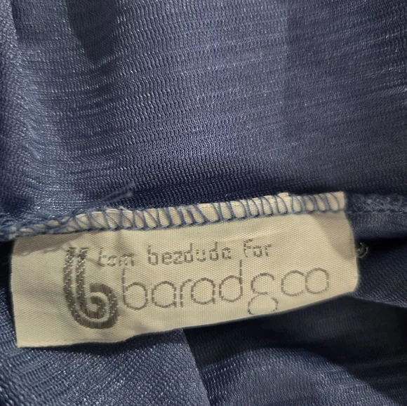 Vintage Tom Bezduda for Barad & Co Long House Dress Nightgown M Blue Quilted - Picture 3 of 3